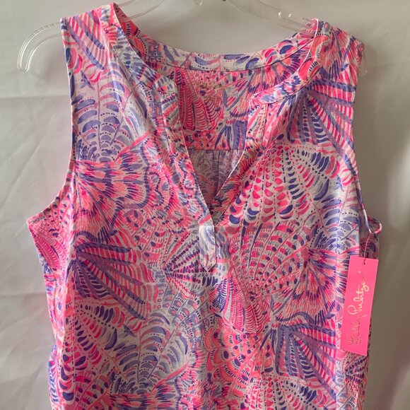 LILLY PULITZER Sea You Soon Dev Knit Top in Raz Berry Sz LARGE - Picture 2 of 5